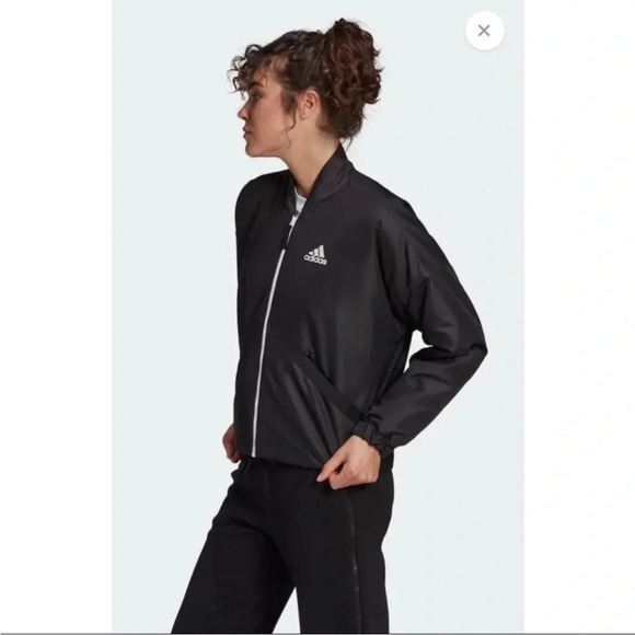 Adidas Back To Sport Light Insulated Windbreaker Jacket Black Athletic • Small - Picture 2 of 7